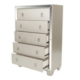 5 Drawer Chest Bedroom Furniture - Silver