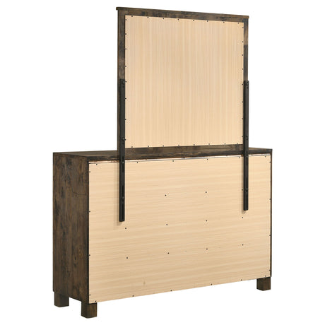 Bren - 8 Drawer Dresser With Mirror - Rustic Brown