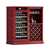 69 Bottle Wine Fridge With Touch Control, LED Lighting, Humidity Regulation - Cherry