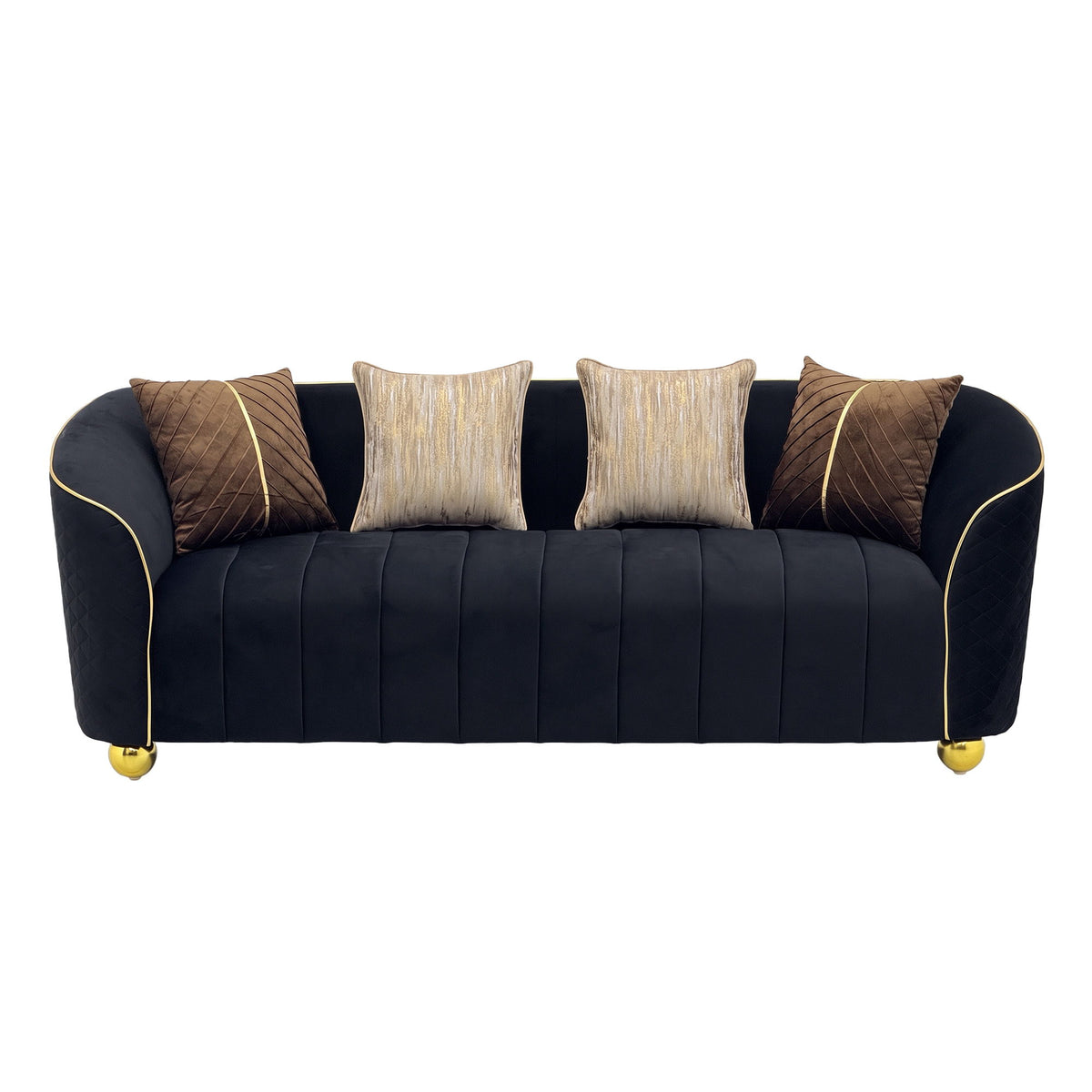 Sofa With Metallic Accents
