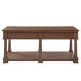 Coffee Table With 2 Storage Drawers & Lower Open Shelf