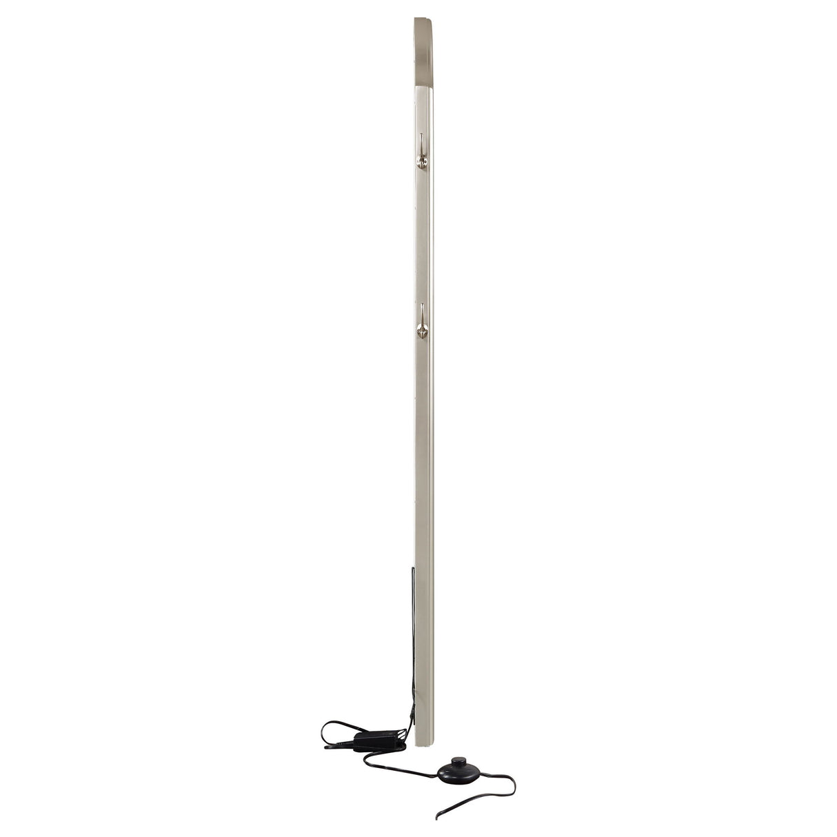 Colwood - Full Floor Mirror With LED Lighting And Storage Hooks - Silver