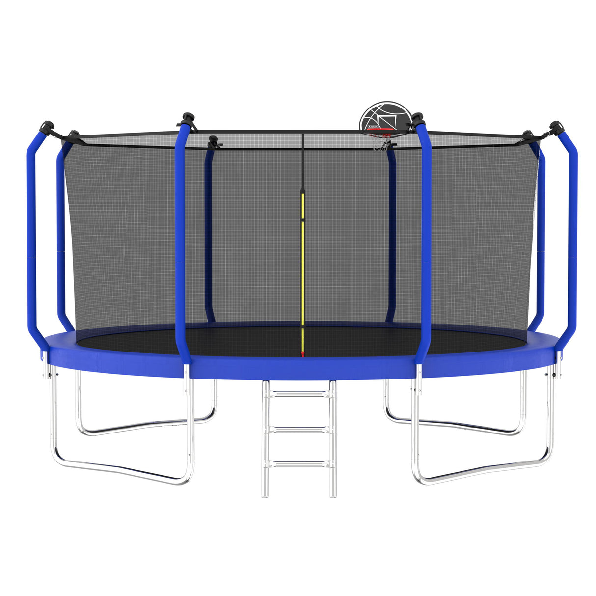 Trampoline With Basketball Hoop, Astm Approved Reinforced Type Outdoor Trampoline With Enclosure Net - Trampolines - Alpine Outlets