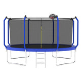 Trampoline With Basketball Hoop, Astm Approved Reinforced Type Outdoor Trampoline With Enclosure Net - Trampolines - Alpine Outlets