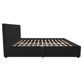 King Upholstered Bed With Storage - Black