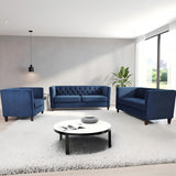 Button Tufted 3 Seater Sofa For Living Room