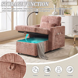 Multifunctional Chenille Recliner Sofa With Storage And Phone Bracket