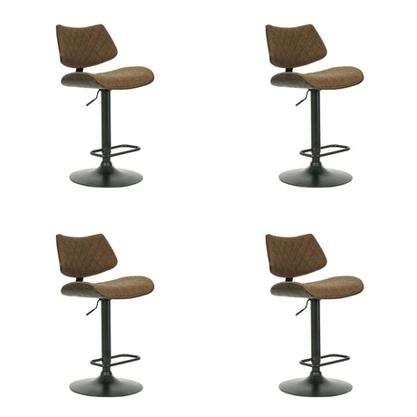 Leland - Adjustable Swivel Bar Stool With Faux Leather Seat