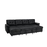 Convertible Sectional Sofa Bed With Pull Out Sleeper And Storage