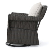 Amaya - Outdoor Swivel Rocker Chair With Water Resistant Cushions - Brown / Beige