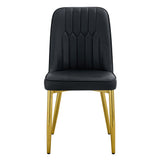 Modern Dining Chairs With Metal Legs And Simple Line Design On Backrest