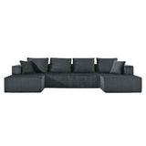 U-Shaped Modular Sectional Sofa With Double Chaise, Oversized Deep Seat For Living Room