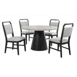 Dining Kitchen Side Chair With Curved Back Design (Set of 2) - Black / Gray