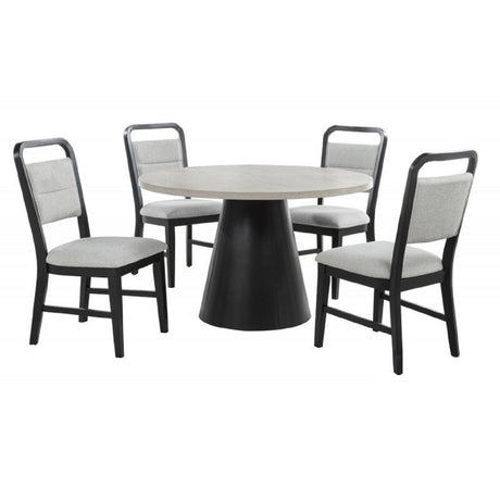 Dining Kitchen Side Chair With Curved Back Design (Set of 2) - Black / Gray