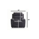 Manual Recliner Chair With 150° Recline, For Living Room - Dark Gray