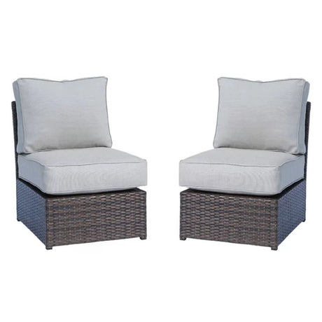 Outdoor Sofa Set With Cushions Seats 4 Weather Resistant Resin - Espresso