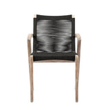Brielle - Outdoor Light Eucalyptus Wood And Charcoal Rope Dining Chairs - (Set Of 2)