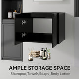 Floating Bathroom Vanity Cabinet With Soft Close Double Doors, Spacious Interior Storage, Wall Mounted, Cabinet Only