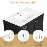 Bathroom Vanity With Sink Top, Bathroom Vanity Cabinet With 2 Doors And 2 Drawers, Open Shelf
