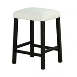 Dining Table Set With Storage Shelves, 3 Piece With 2 Stools - Black / Ivory / White