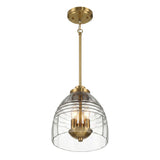 Ember - 3 Candle Lights Chain Pendant - Clear / Gold