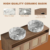 Bathroom Vanity With Art Sink, 2 Soft Close Doors, Float Mounting Design