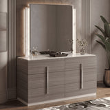 Altima - LED Dresser Mirror With Integrated Vertical Light Strips (Dresser Not Included) - Gray