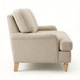 Loveseat Sofa, Upholstered Small Couch For Living Room - Cream Beige
