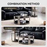 Round Table With Double Layer Storage