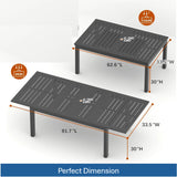 Extendable Outdoor Dining Table, All Weather, Slatted Top, Rust Proof - Gray