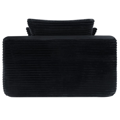 Convertible Chaise Lounge Chair & Wide Armrest & Throw Pillows - Black