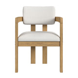 Portland Natural Arm Chair with Snow White Fabric