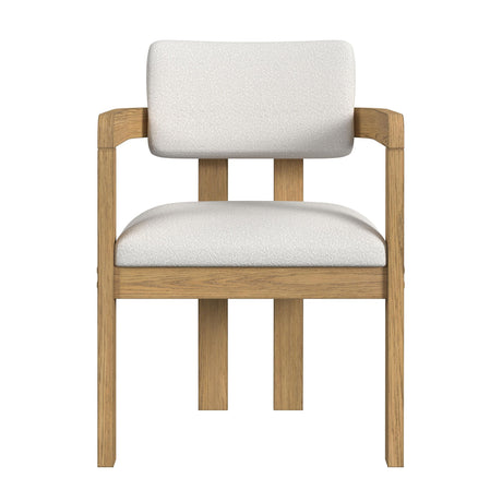 Portland Natural Arm Chair with Snow White Fabric