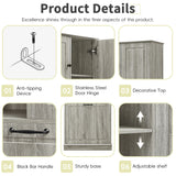 Modern Tall Storage Cabinet With Adjustable Shelves, Flip-Out Basket & Enclosed Doors