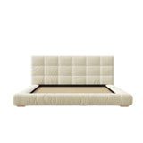 Upholstered Platform Bed Frame With Tufted Headboard