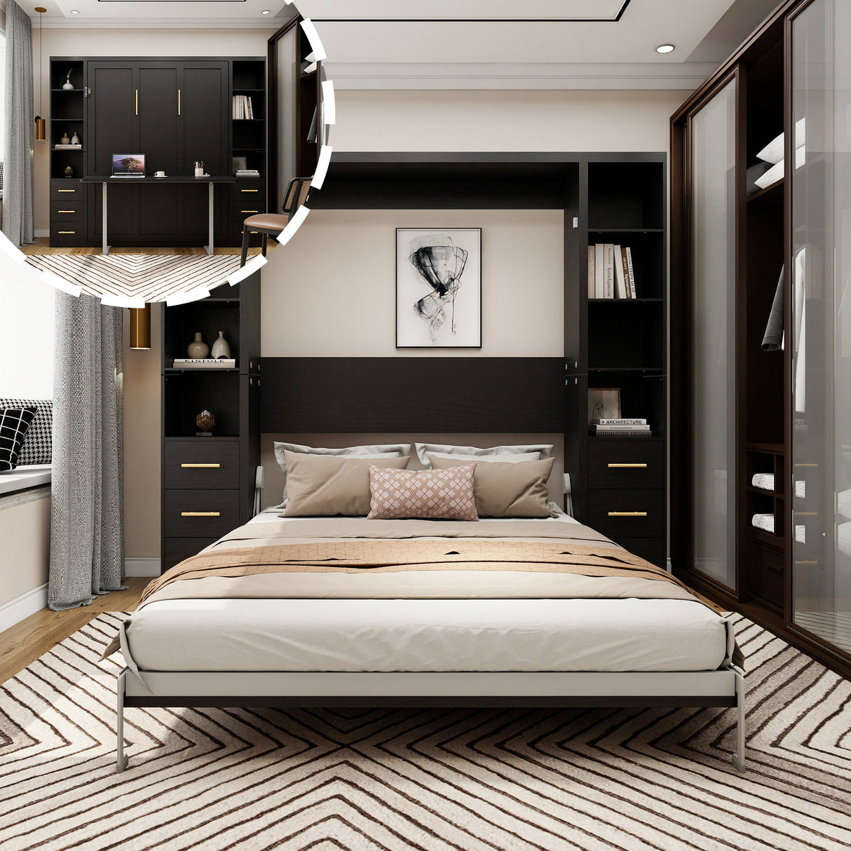 Multifunctional Vertical Murphy Wall Bed