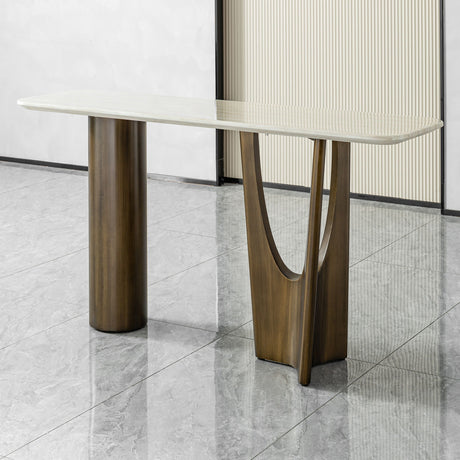Console Table - Antique Bronze / Beige