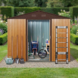 Outdoor Metal Storage Shed Garden Building Heavy Duty with Floor Base