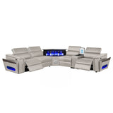 Nova - Sectional With Bluetooth Speaker, LED And Lifting Wine Cabinet