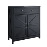 Farmhouse Storage Cabinet Kitchen Sideboard with Drawer Wood 30x32.5in