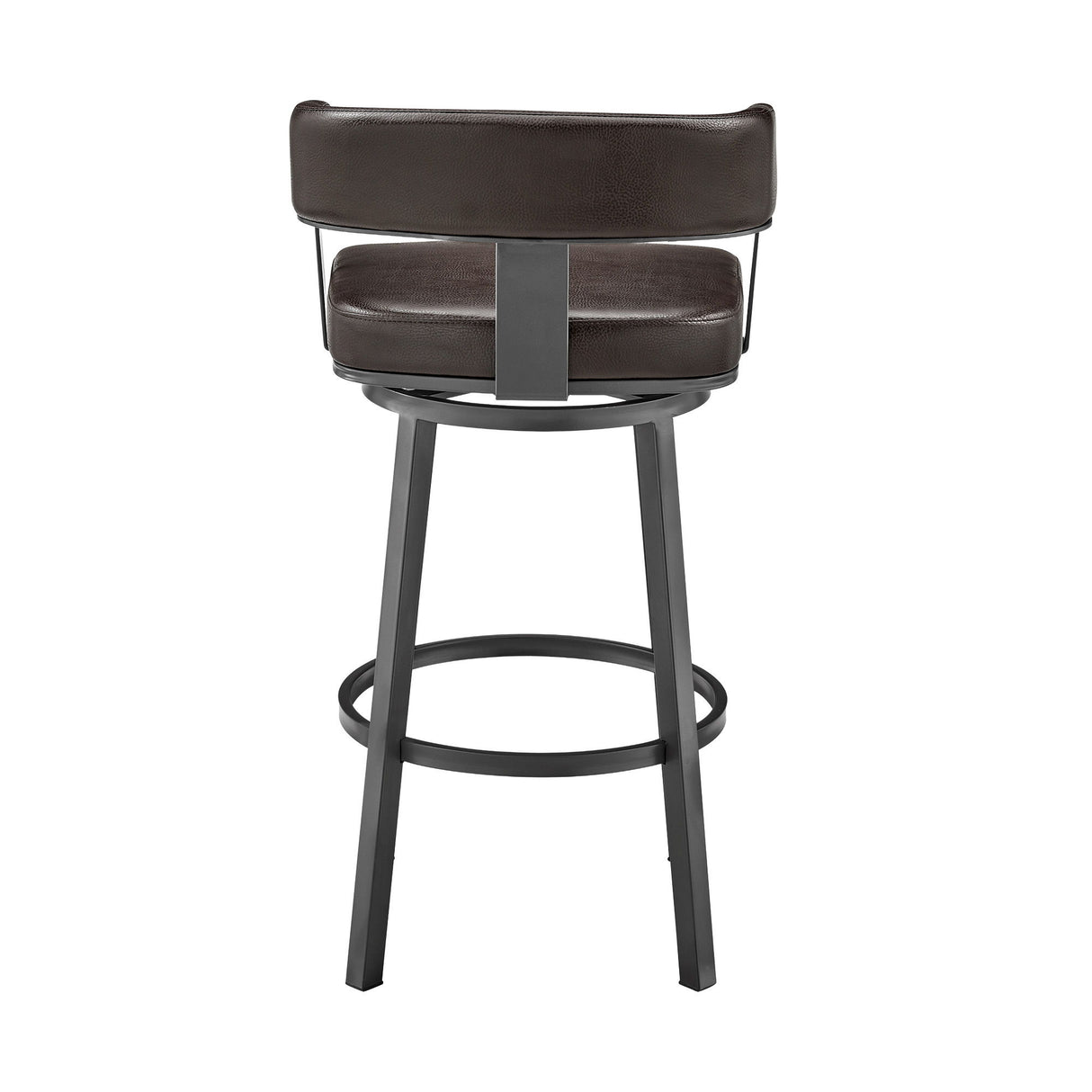 Lorin - 26" Counter Height Swivel Bar Stool - Java - Brown Finish And Faux Leather