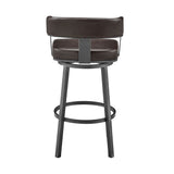 Lorin - 26" Counter Height Swivel Bar Stool - Java - Brown Finish And Faux Leather
