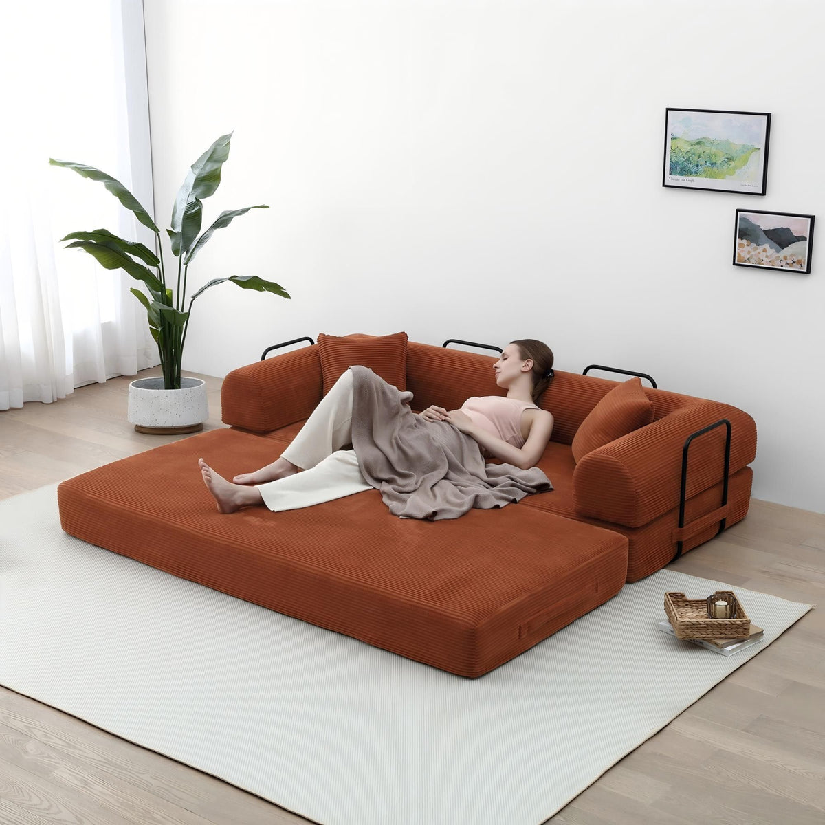 Convertible Foldable Floor Sofa Bed For Living Room
