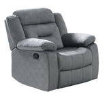 Modern Manual Recliner With Padded Seat And Pillow Arms