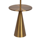 Celestial - Modern Floor Lamp With Accent Table With Large Shade - Gold / White