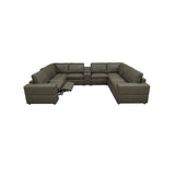 Upholstered Large Arms Sectional With Recliner Seats