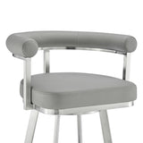 Nolagam - Swivel Bar Stool - Brushed Stainless Steel