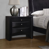 Vollenhove - 2 Drawer Nightstand With Pull Out Tray Storage Solution - Black