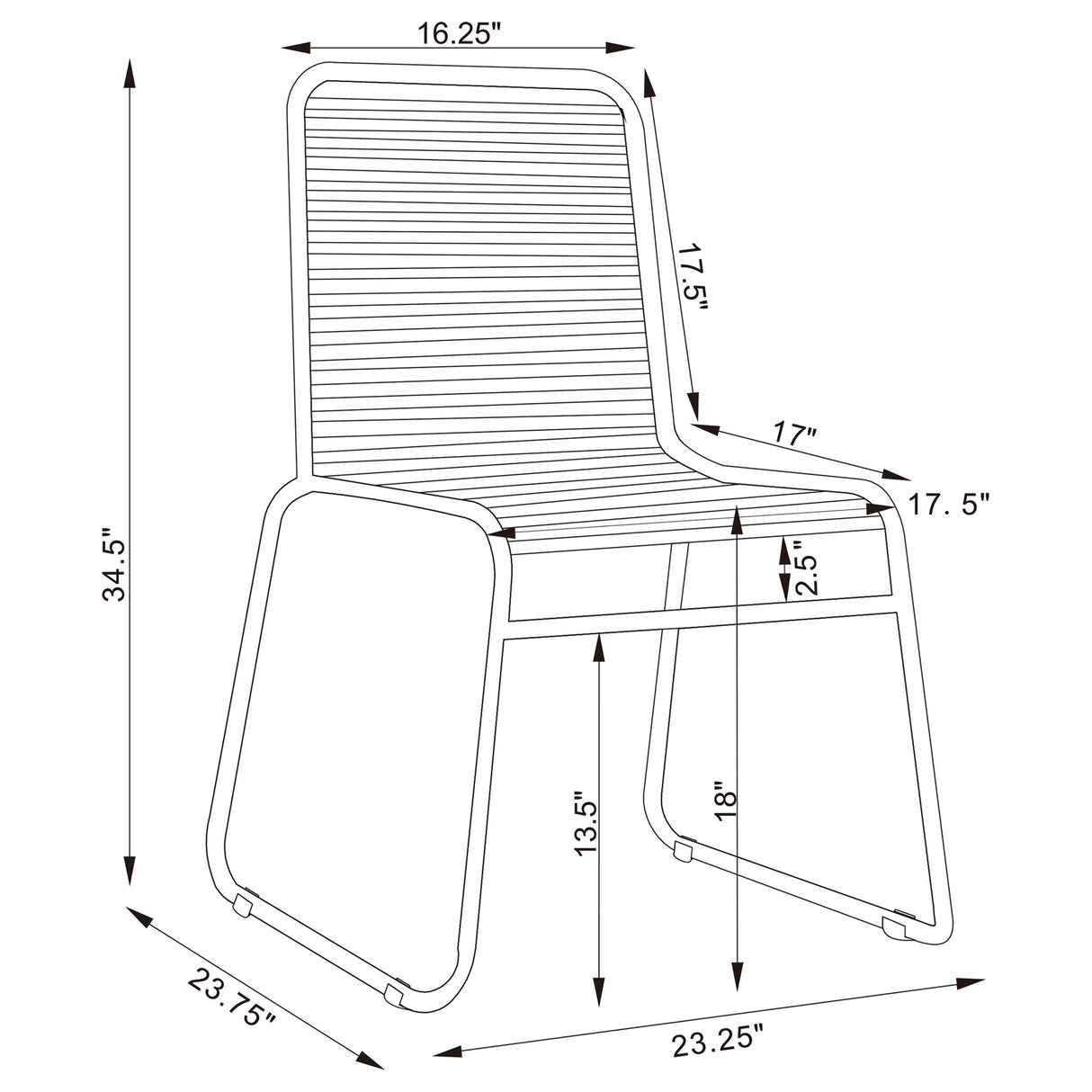 Jerome - Stackable Side Chair (Set of 2) - Charcoal