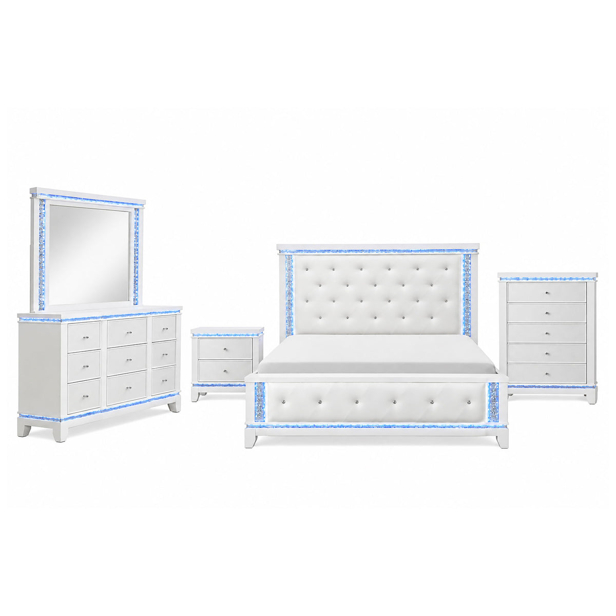 Adalid - Contemporary Bed With LED Lights